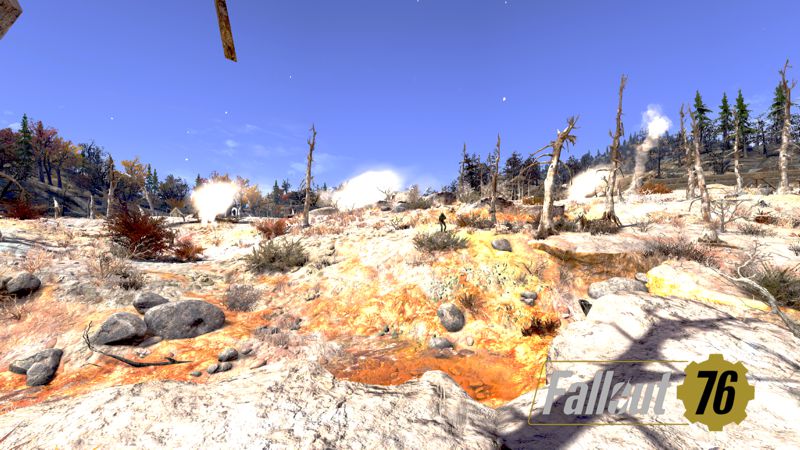 Landscape shot of a toxic watering hole