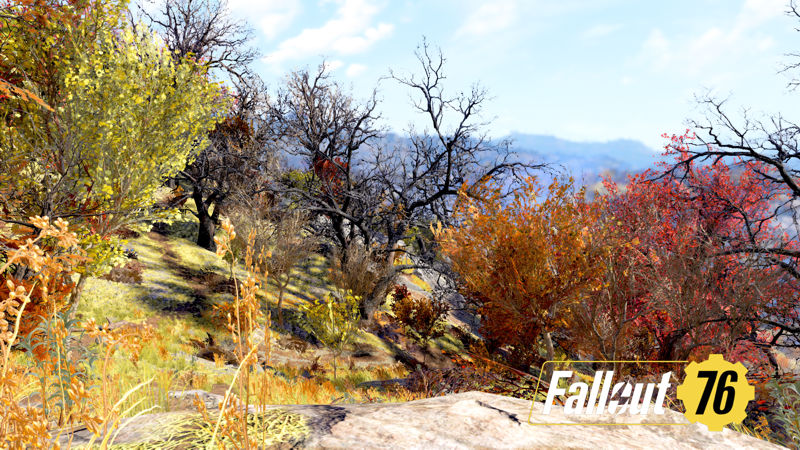 Image shows landscape of Fallout 76