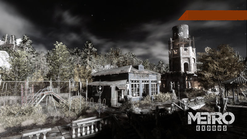 image shows a church in the darkness