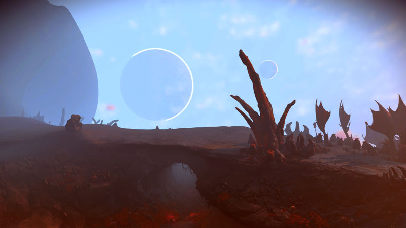 Image showing planet and moons in No Mans Sky